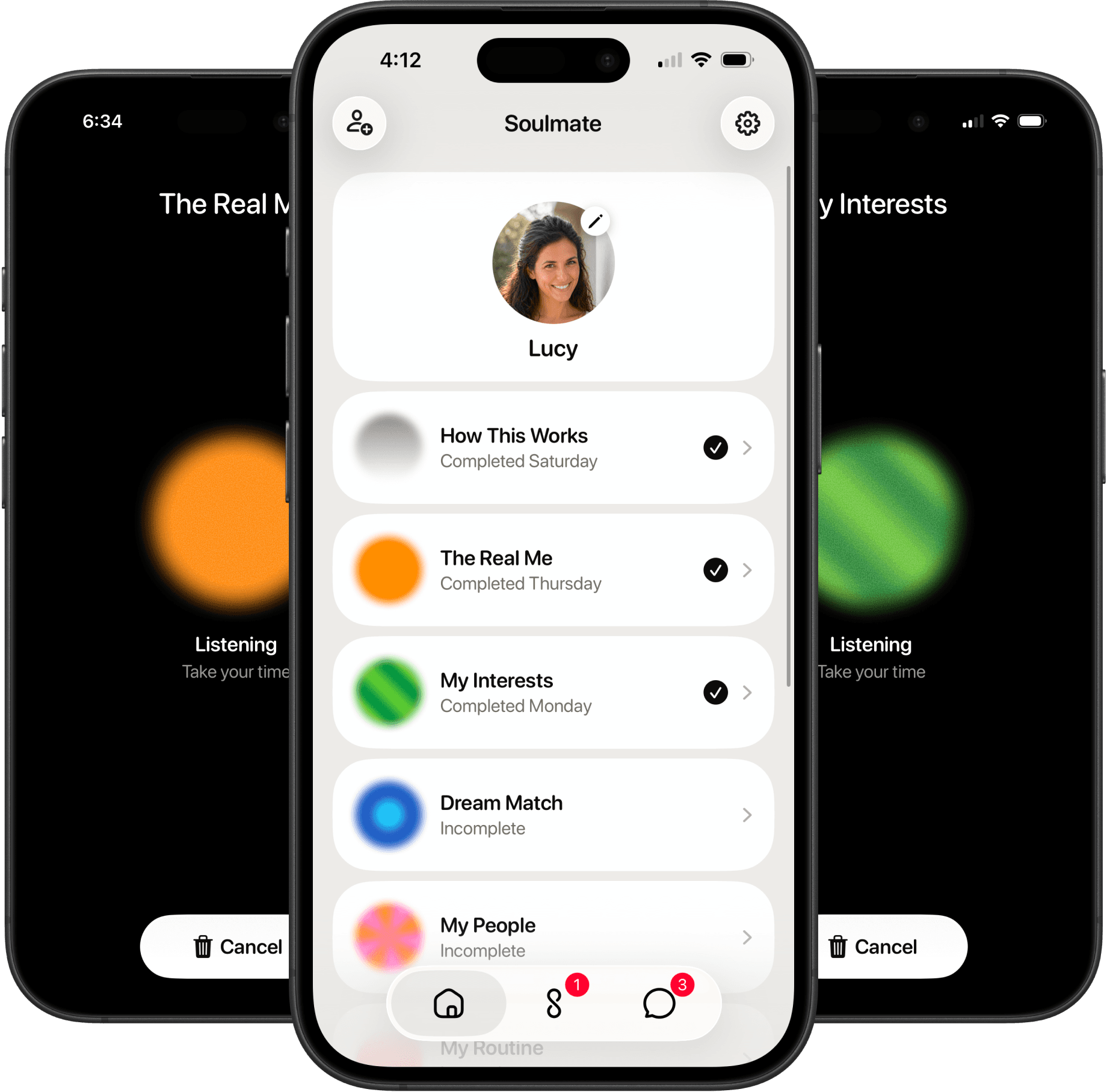 A guided voice Story in the Soulmate dating app