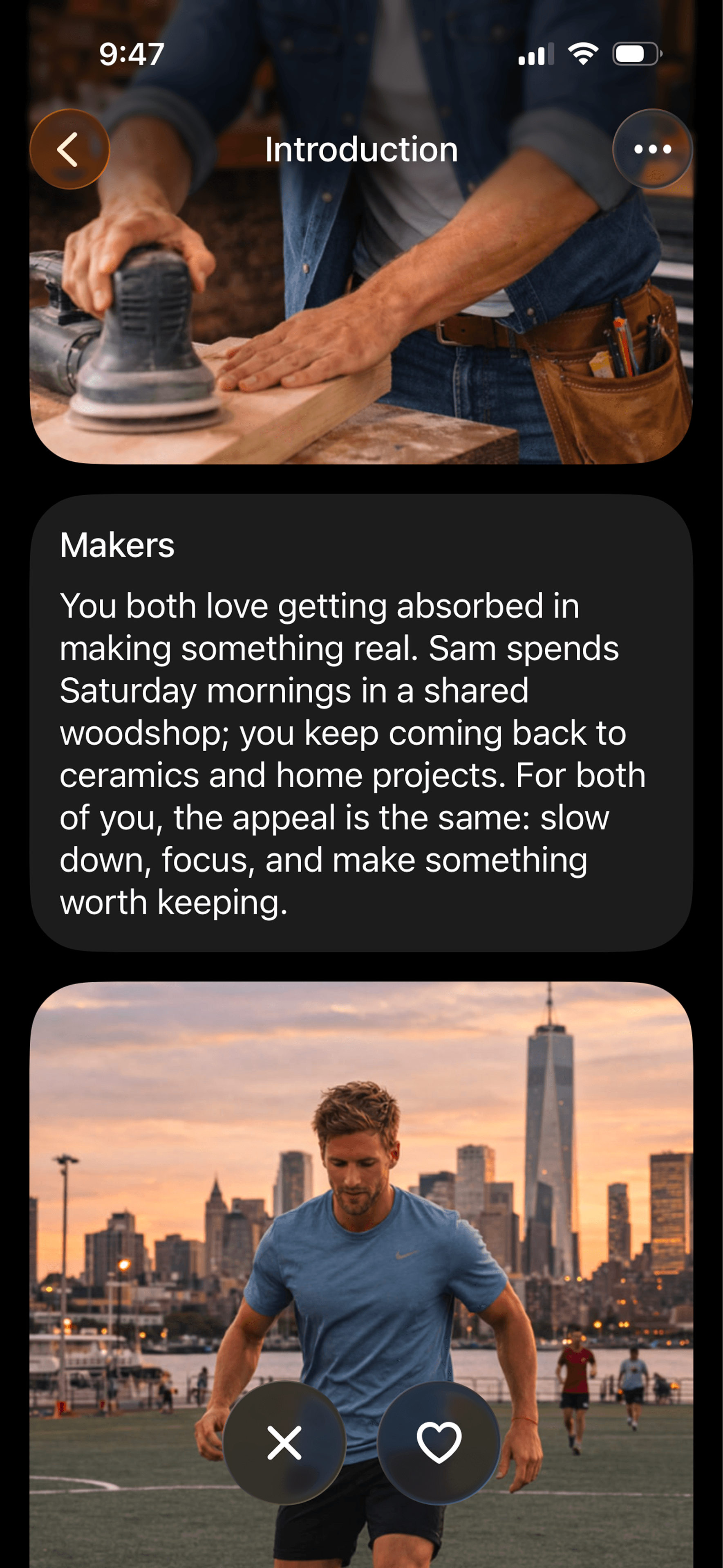 Compatibility details explaining why Lucy and Sam might click